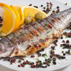 Форель с кабачками